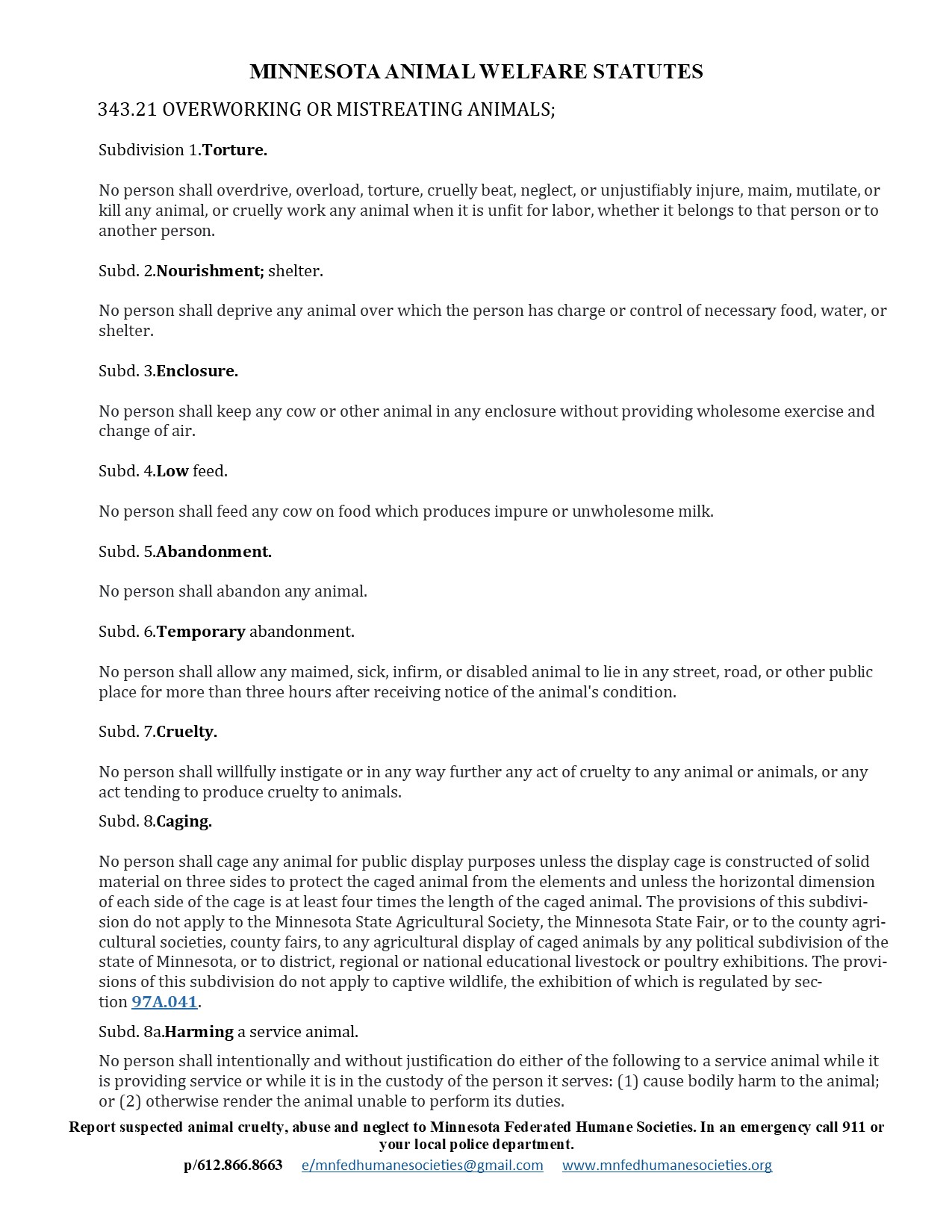 MINNESOTA FEDERATED HUMANE SOCIETIES - GuideStar Profile