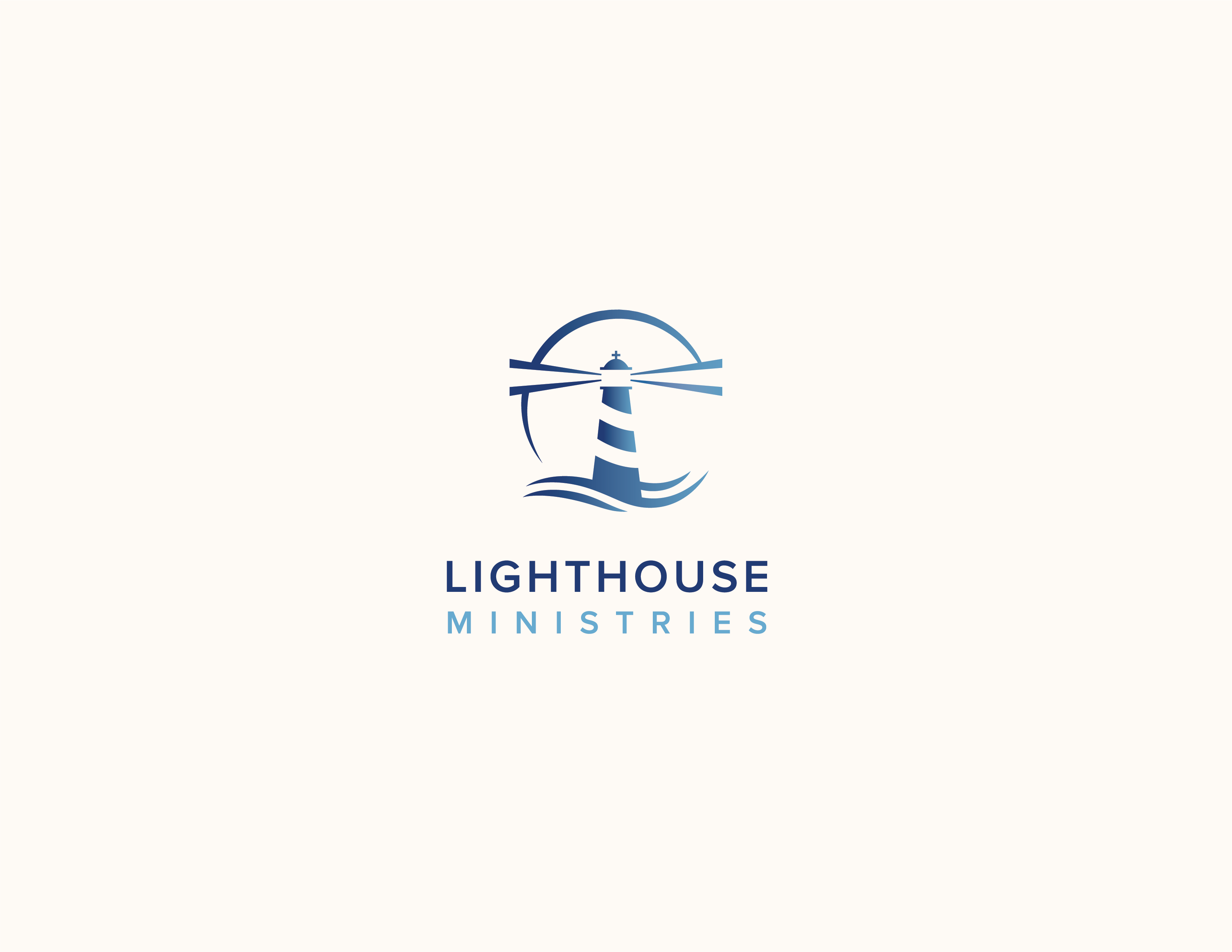 The Lighthouse Ministries (L.M,) logo